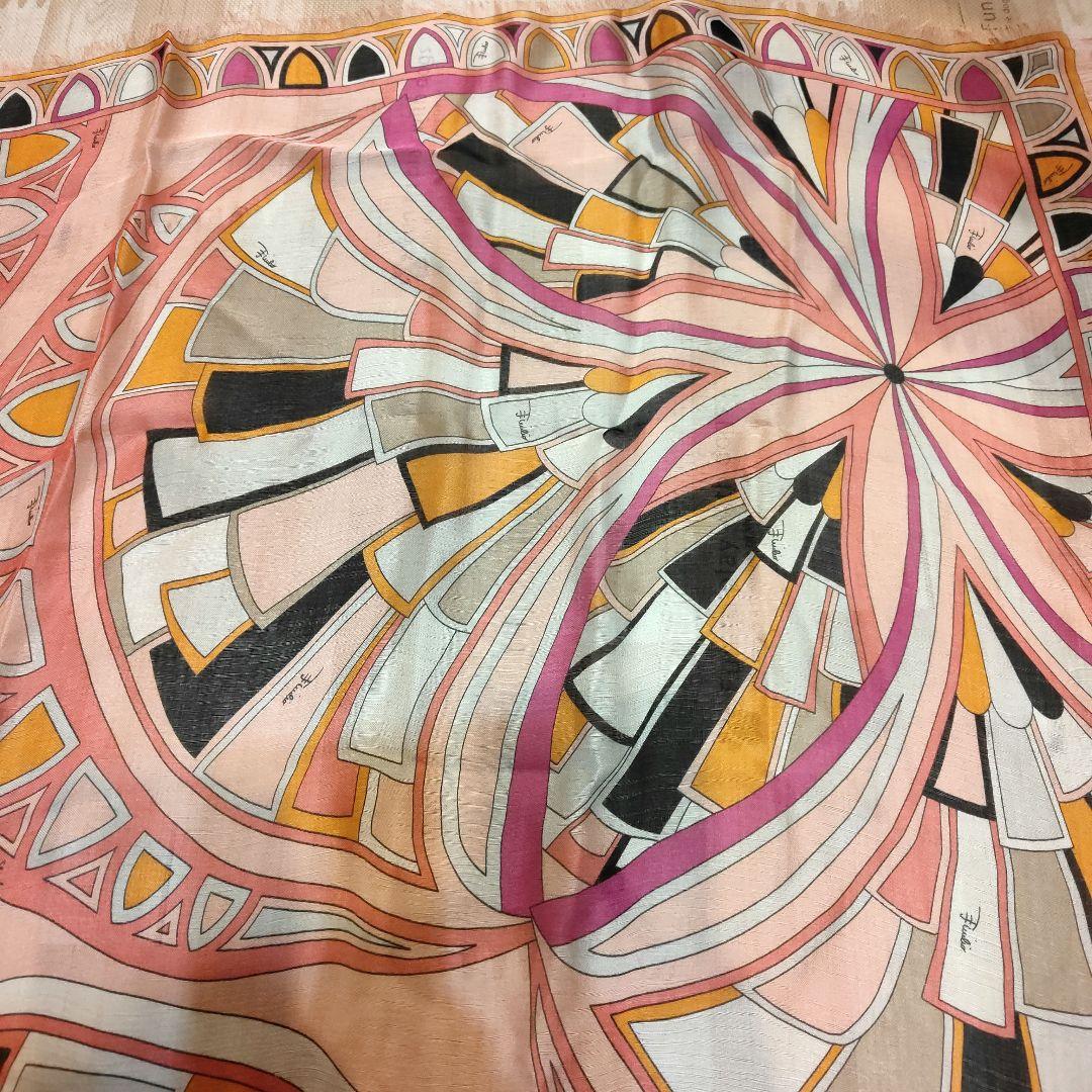 EMILIO PUCCI シルク100%幾何学模様 ストール 未使用品