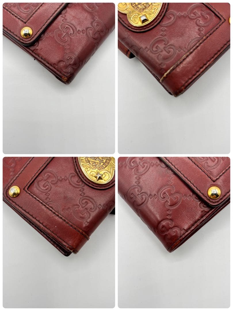 GUCCI シマ　wホック　二つ折り財布