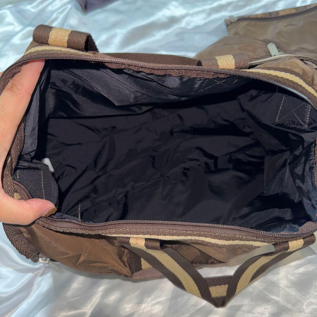 LeSportsac 2way ボストンバッグ　 ブラウン　ラメ