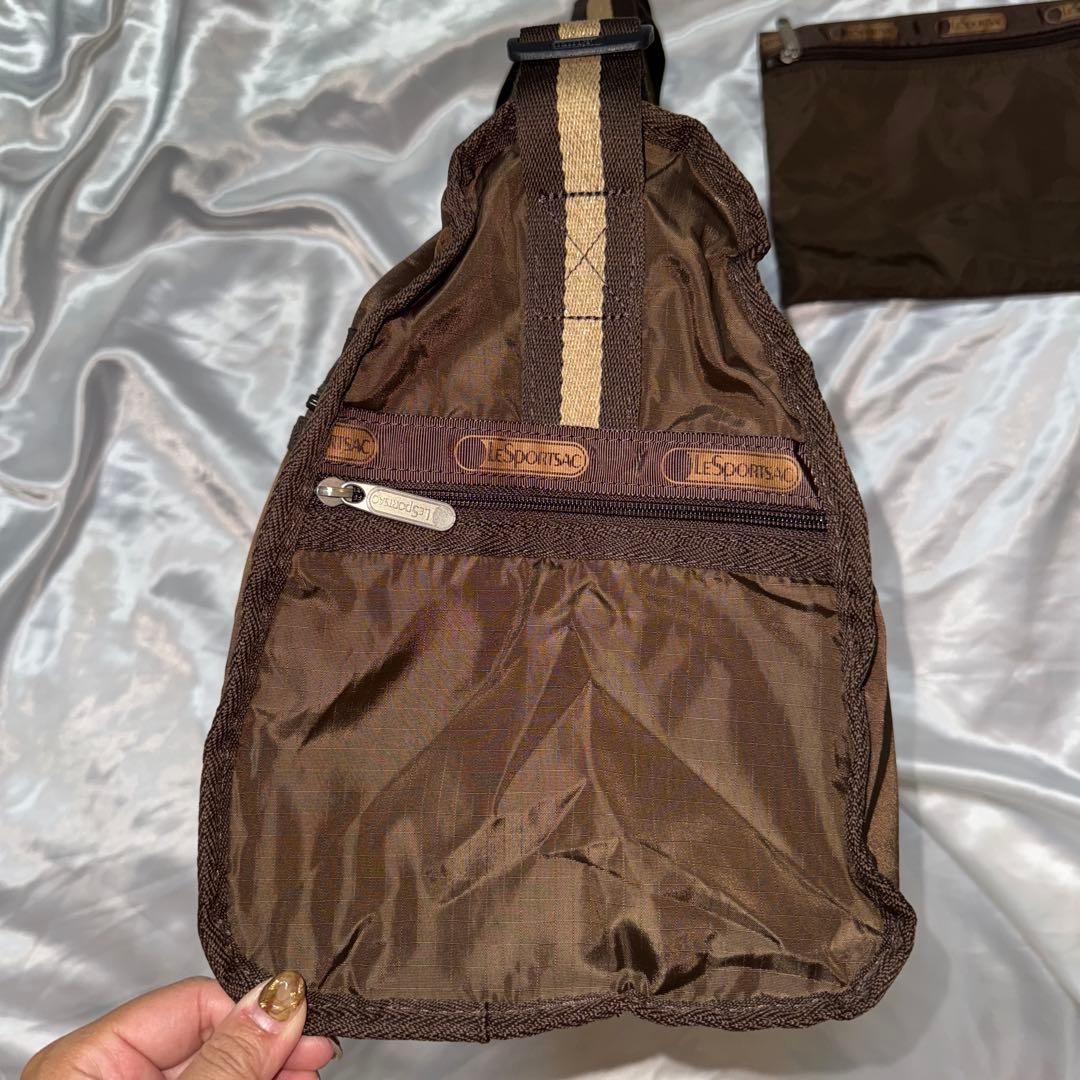 LeSportsac 2way ボストンバッグ　 ブラウン　ラメ
