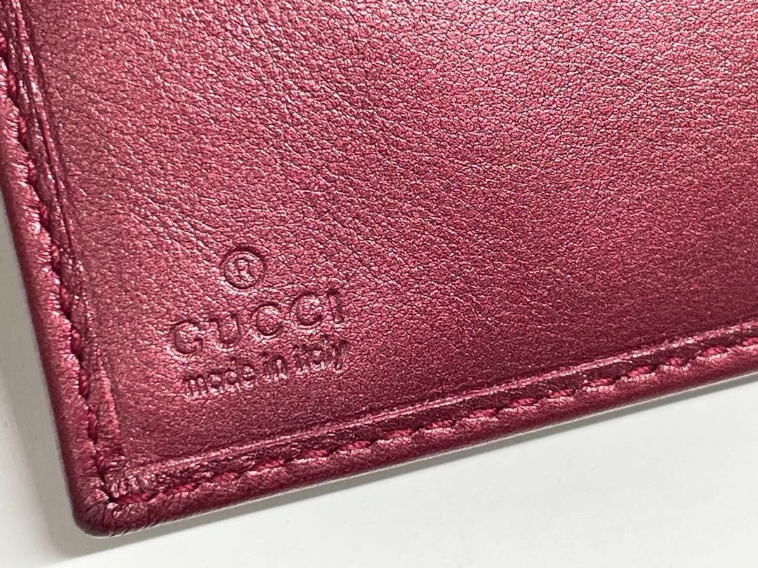 【TK】GUCCI 折り財布 GGキャンバス ラブリーハート パープル系