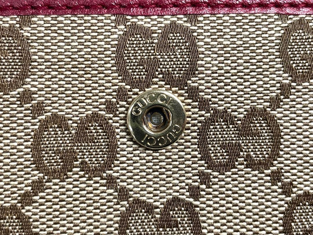 【TK】GUCCI 折り財布 GGキャンバス ラブリーハート パープル系
