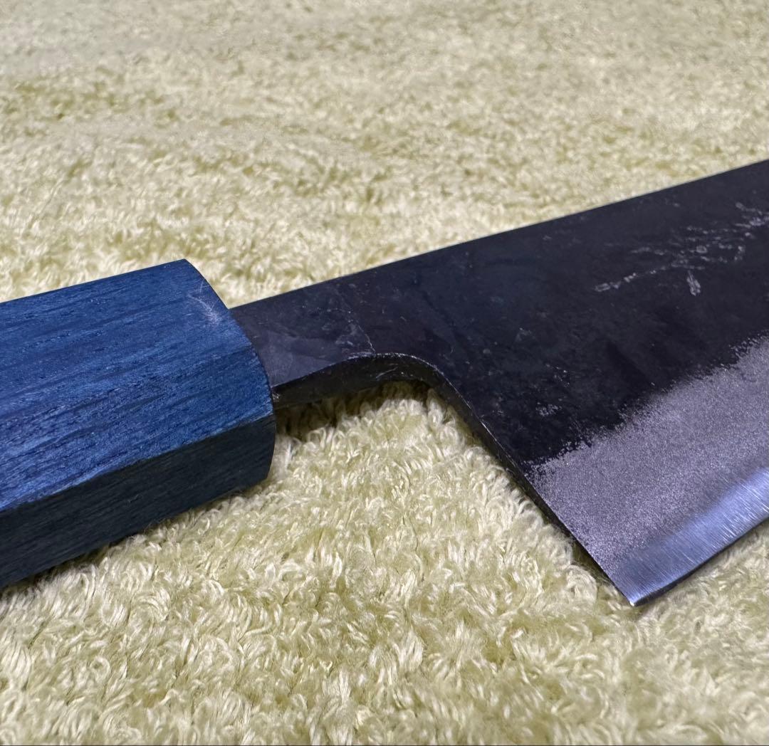 らら 郷右馬允義弘 青ニ鋼 黒打 牛刀 210mm 7寸 山脇刃物製作所