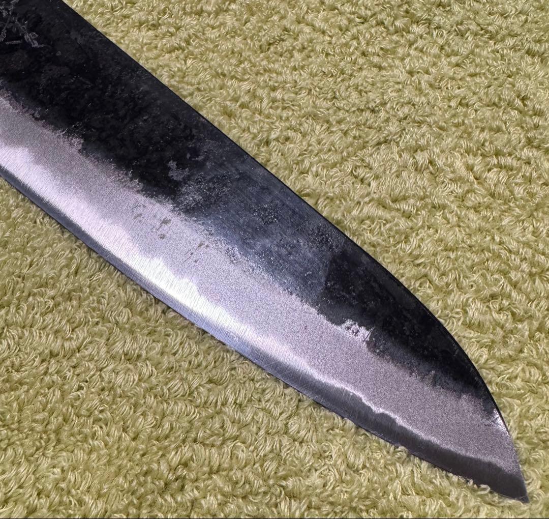 らら 郷右馬允義弘 青ニ鋼 黒打 牛刀 210mm 7寸 山脇刃物製作所