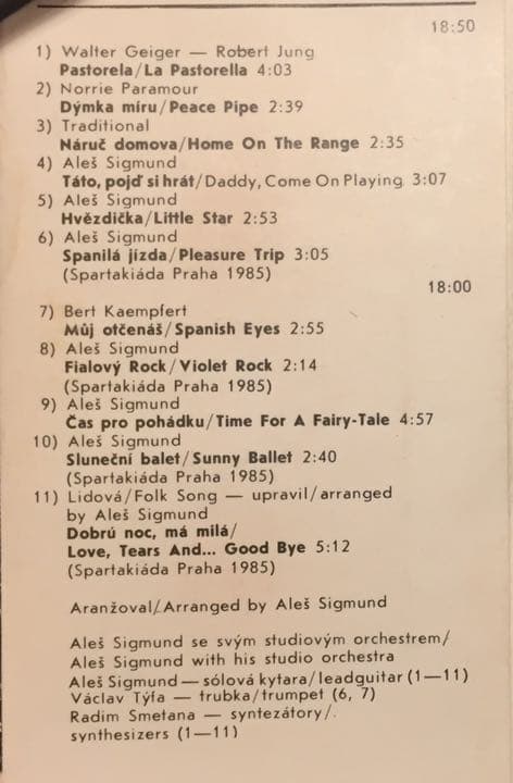 貴重カセット・Ales Sigmund・1985年Guitar Memories