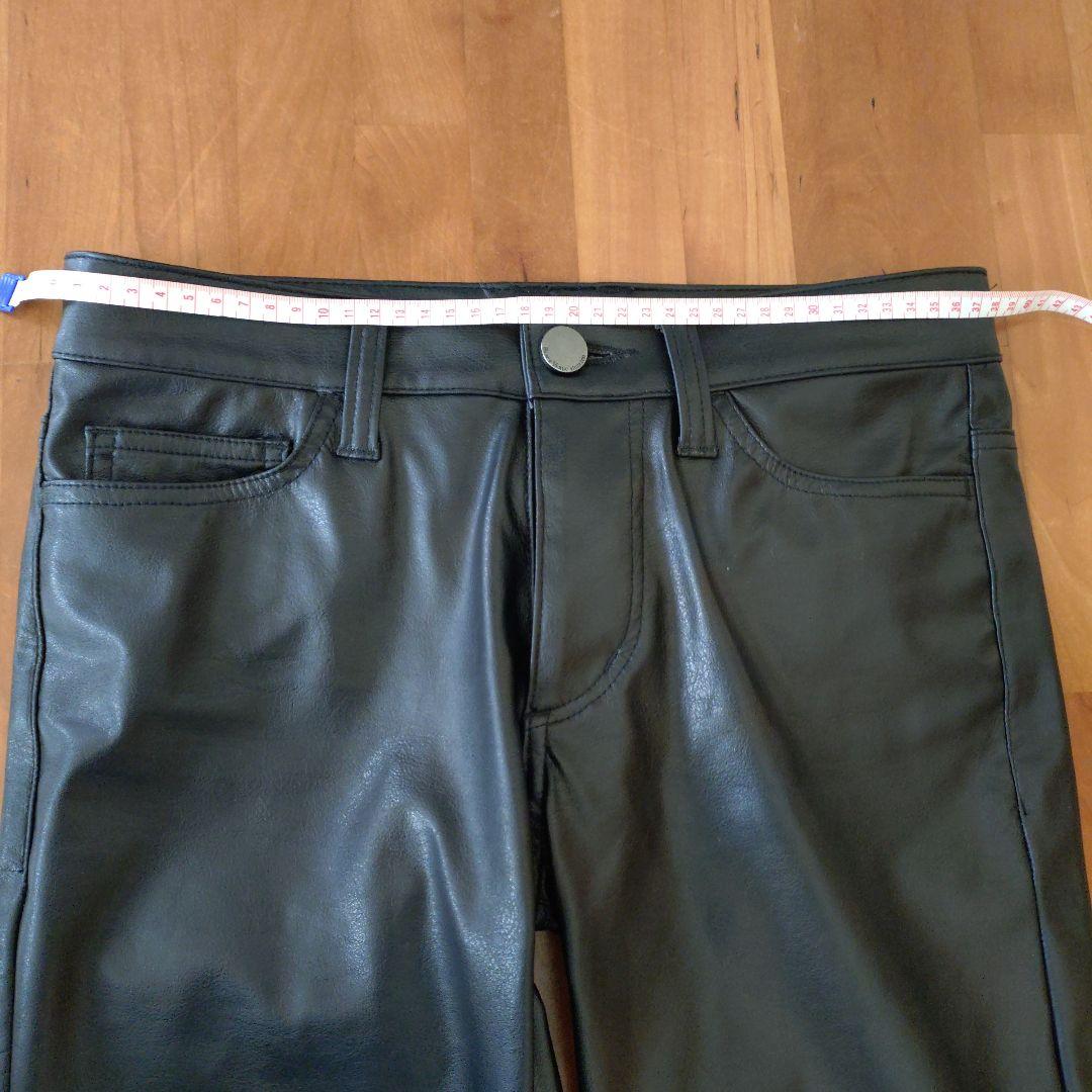 BLACKVARIA　ブラックレザー フレアパンツ　ブーツカット　レザーパンツ