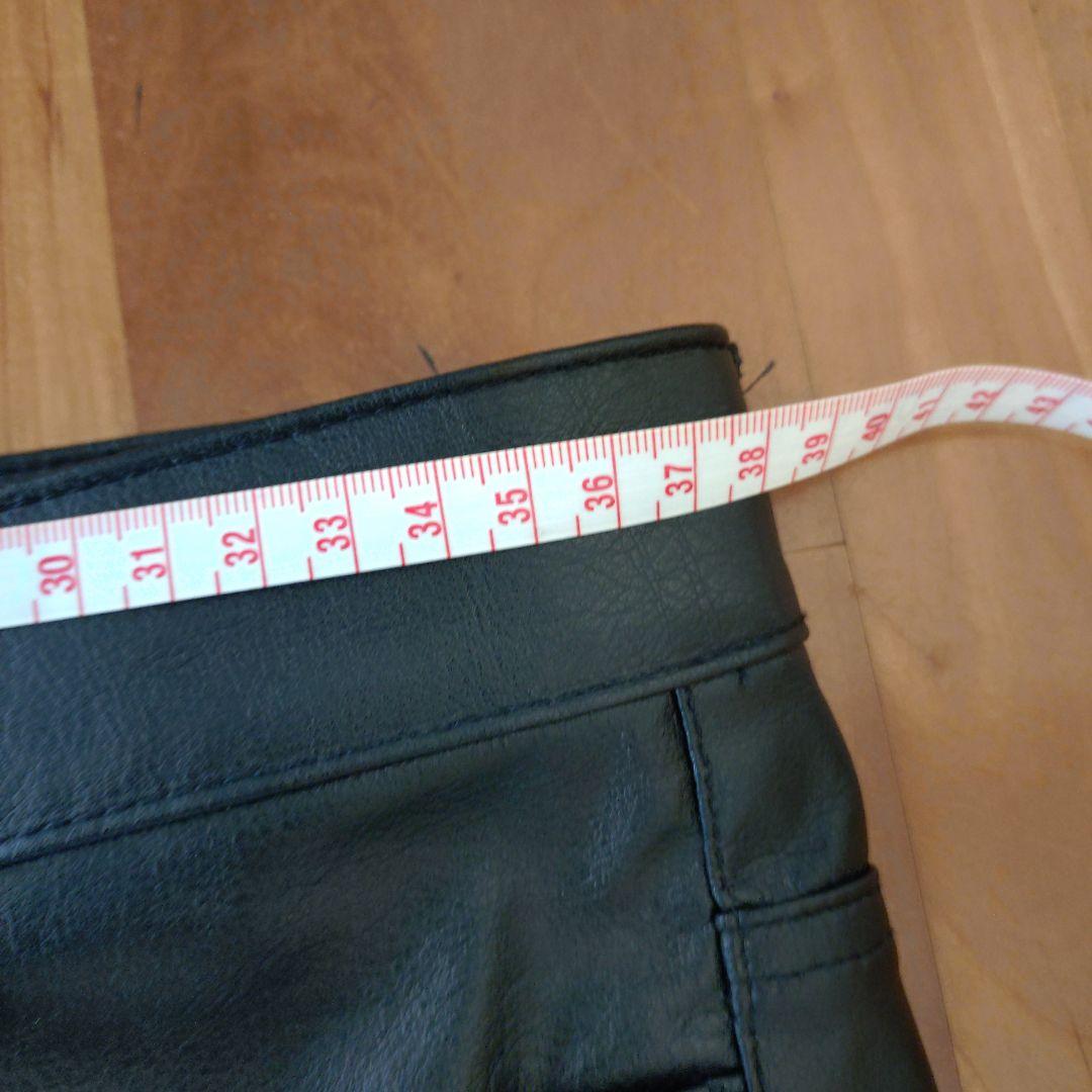 BLACKVARIA　ブラックレザー フレアパンツ　ブーツカット　レザーパンツ