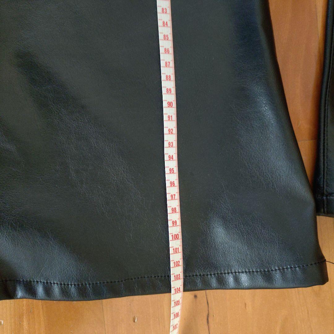 BLACKVARIA　ブラックレザー フレアパンツ　ブーツカット　レザーパンツ