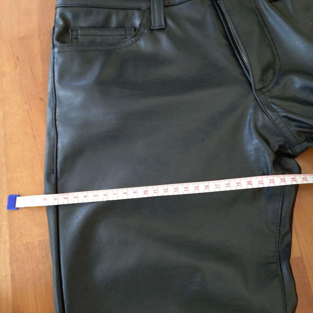 BLACKVARIA　ブラックレザー フレアパンツ　ブーツカット　レザーパンツ