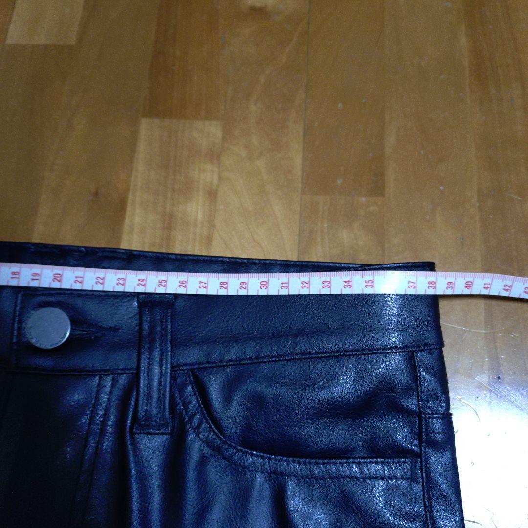 BLACKVARIA　ブラックレザー フレアパンツ　ブーツカット　レザーパンツ
