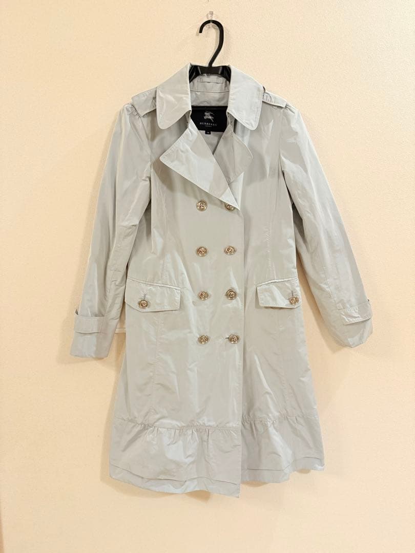 BURBERRY ライトブルー トレンチコート 38