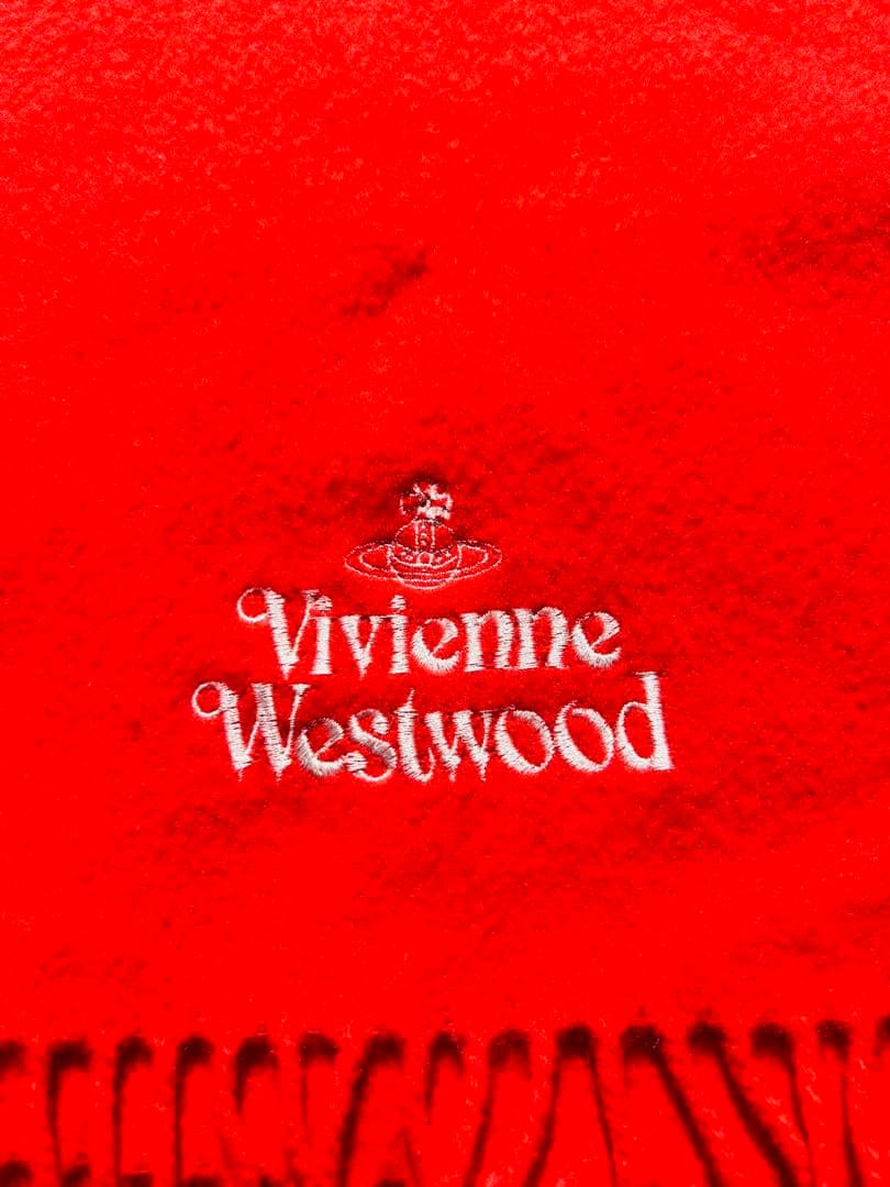 訳あり　Vivienne Westwood 赤 マフラー フリンジ付き