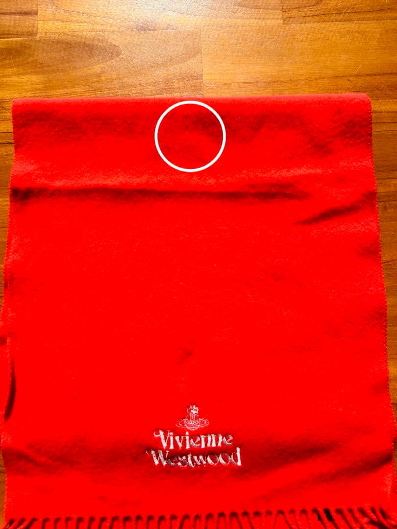 訳あり　Vivienne Westwood 赤 マフラー フリンジ付き