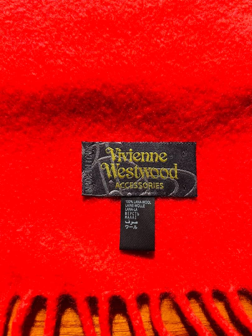 訳あり　Vivienne Westwood 赤 マフラー フリンジ付き