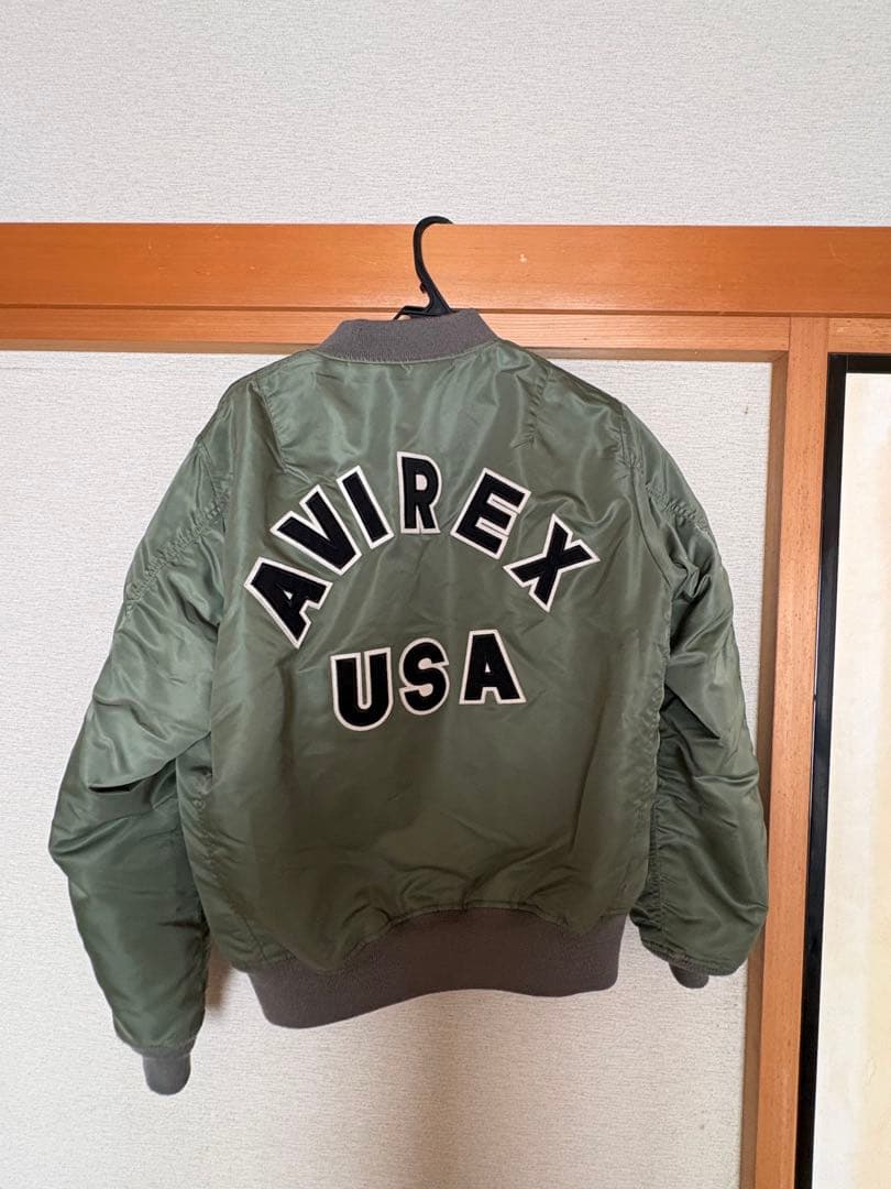 AVIREX MA-1 フライトジャケット　カーキ　リバーシブル　短丈　L