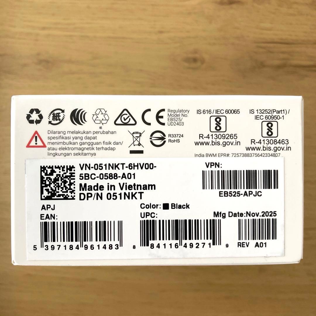 DELLワイヤレスイヤホン　ブラック　新品未使用