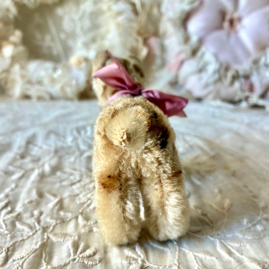 小さなトラ猫のぬいぐるみ　テディキャットドイツヴィンテージ検フランスアンティーク
