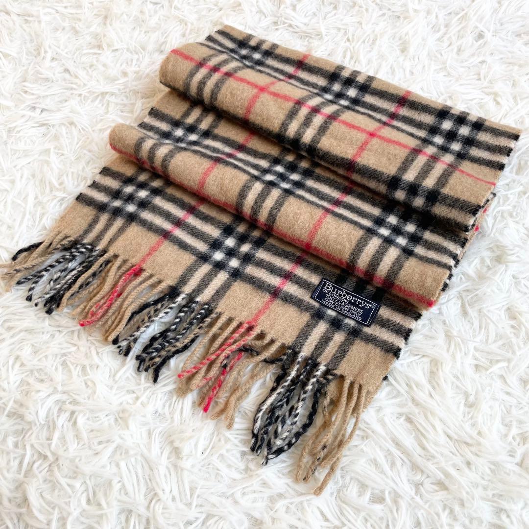 【美品】Burberrys バーバリー 100%カシミヤ マフラー ノバチェック