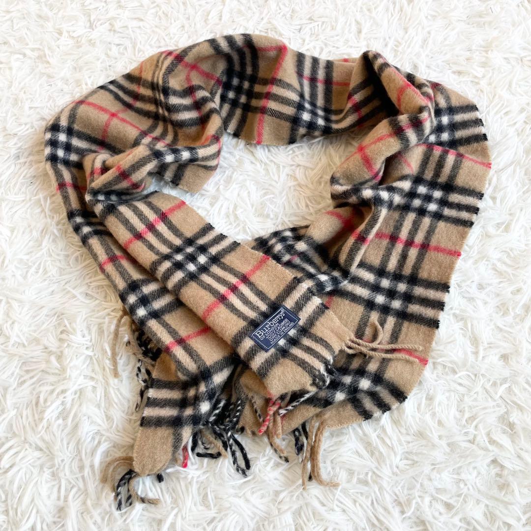 【美品】Burberrys バーバリー 100%カシミヤ マフラー ノバチェック