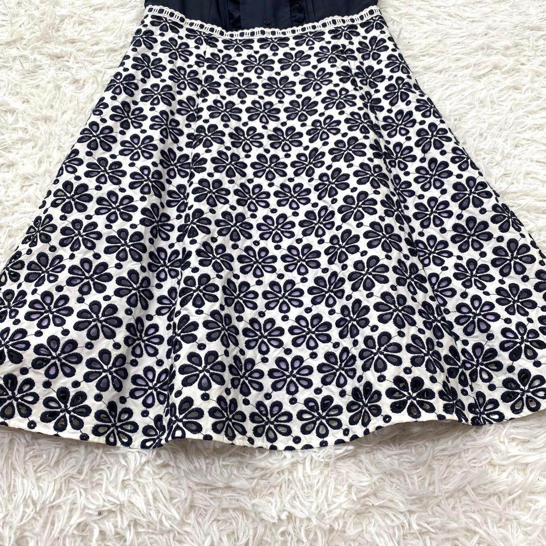 新品タグ付き✨TOCCA ALIZE ワンピース　カットワーク　ドッキング　刺繍