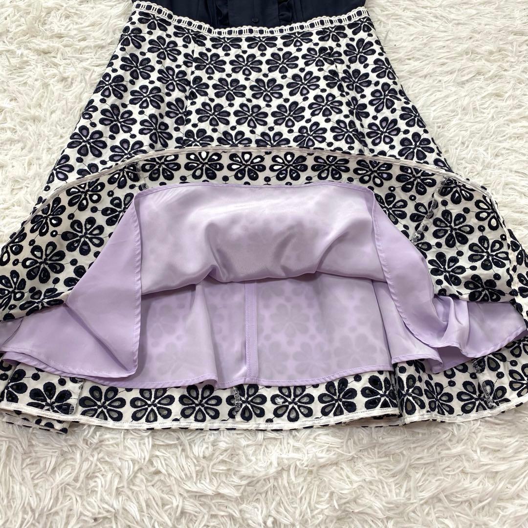 新品タグ付き✨TOCCA ALIZE ワンピース　カットワーク　ドッキング　刺繍