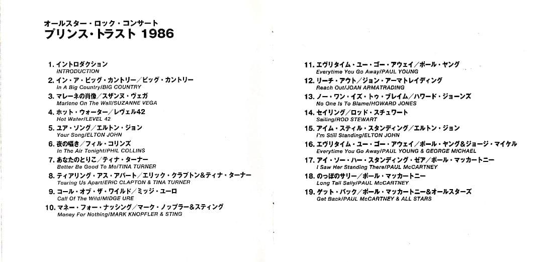 PRINCE'STRUST ROCK CONCERT 1986国内盤DVD+CD