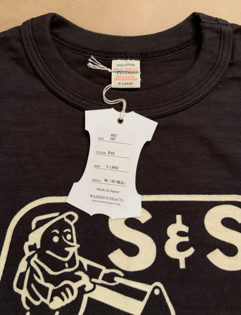 新品 ウエアハウス 4601 S &S Tシャツ XL BLACK スミクロ