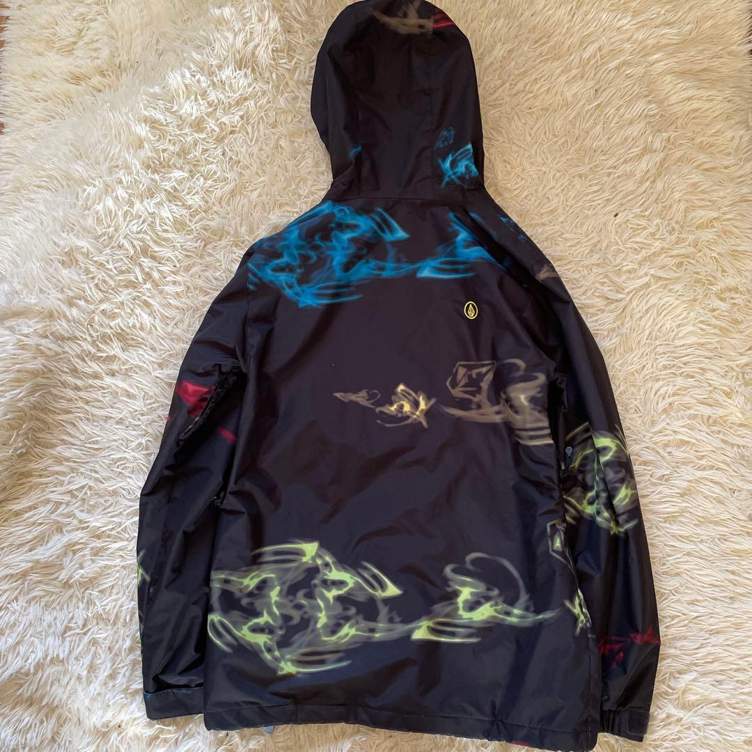 VOLCOM スノボウェア ロゴ 総柄 スノーボード ブラック 黒 中綿入り S