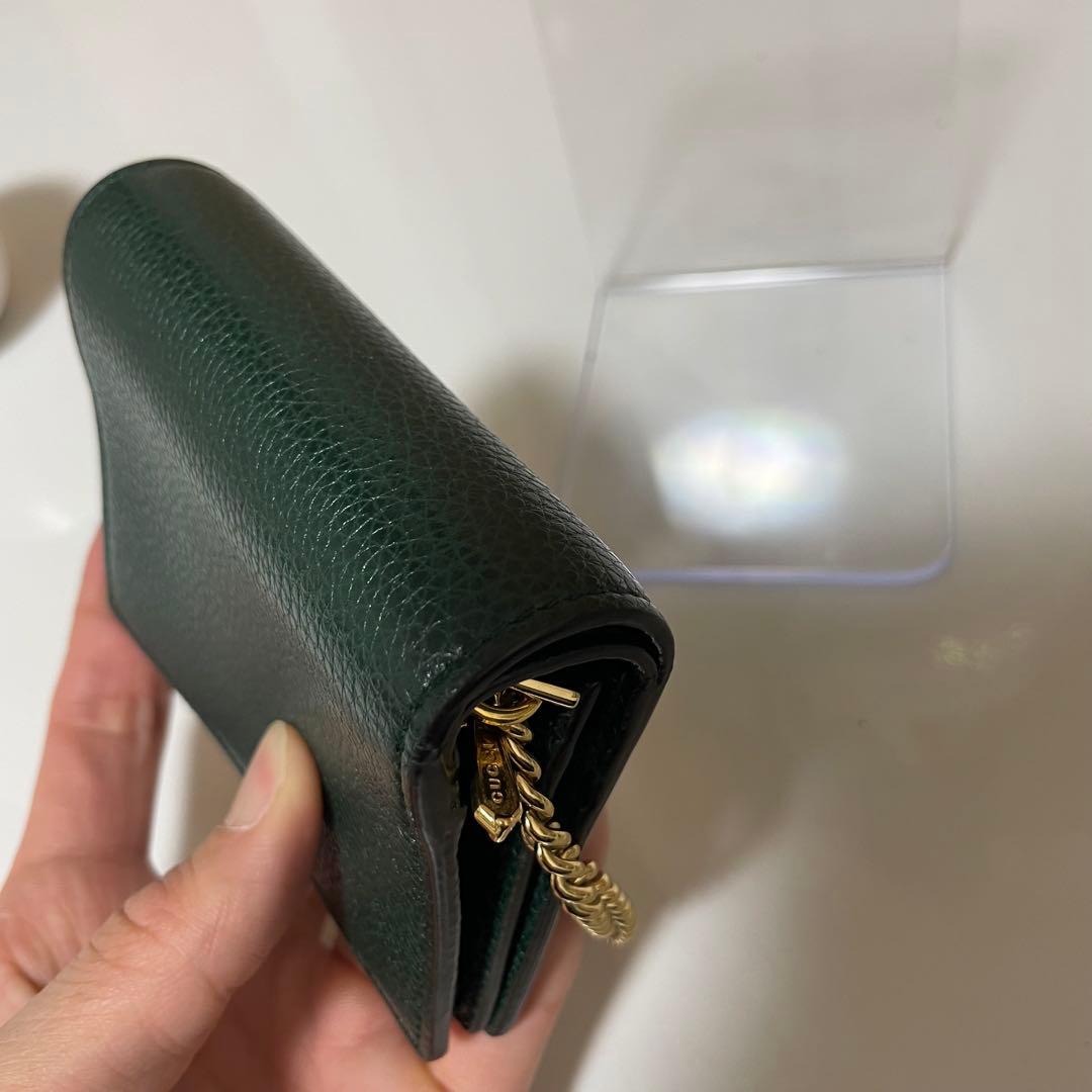 Say　GUCCI ズゥミ チェーンウォレット 緑 レザー
