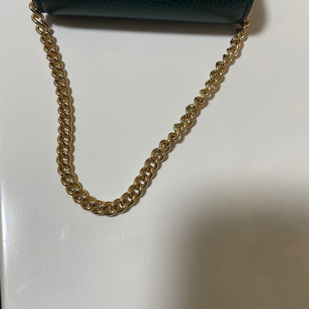 Say　GUCCI ズゥミ チェーンウォレット 緑 レザー