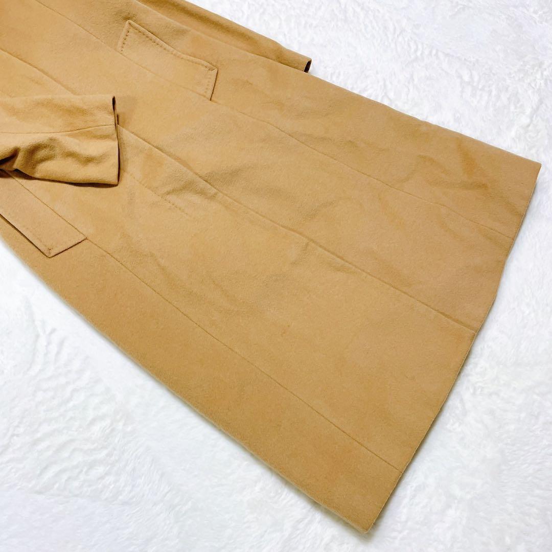 【イネド】カシミヤ100% キャメル　ロングコート　Mサイズ　上質　ウールマーク