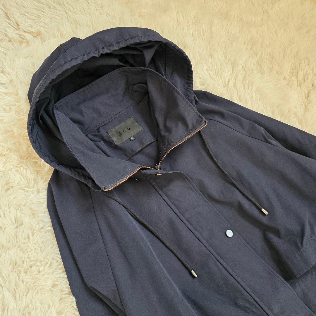 大きいサイズ ICB アイシービー Tussah T/C モッズコートネイビー