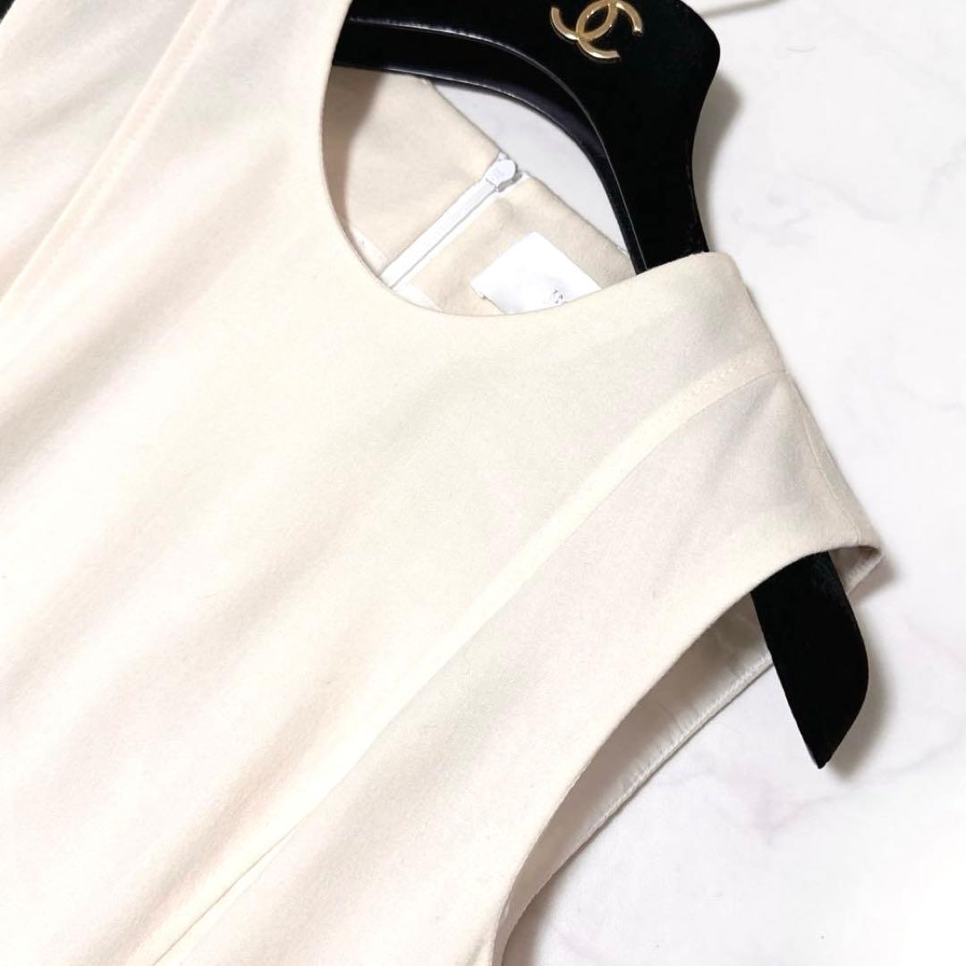 美品 ✨ ヒューゴボス　ワンピ―ス　美シルエット　白　40　ペチコート付