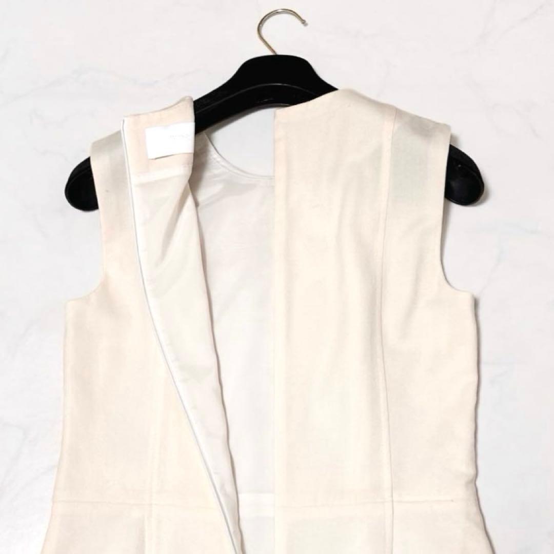 美品 ✨ ヒューゴボス　ワンピ―ス　美シルエット　白　40　ペチコート付