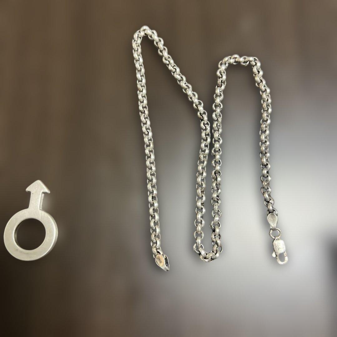 グッチ SV925 ♂ シンボルマーク ペンダント ネックレス 美品 シルバー