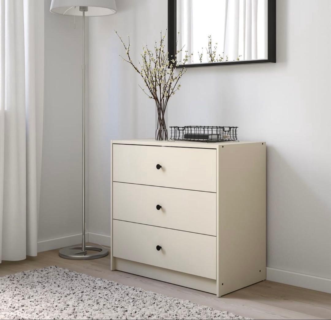 IKEA GURSKEN グールスケン(チェスト引き出し×3）ライトベージュ