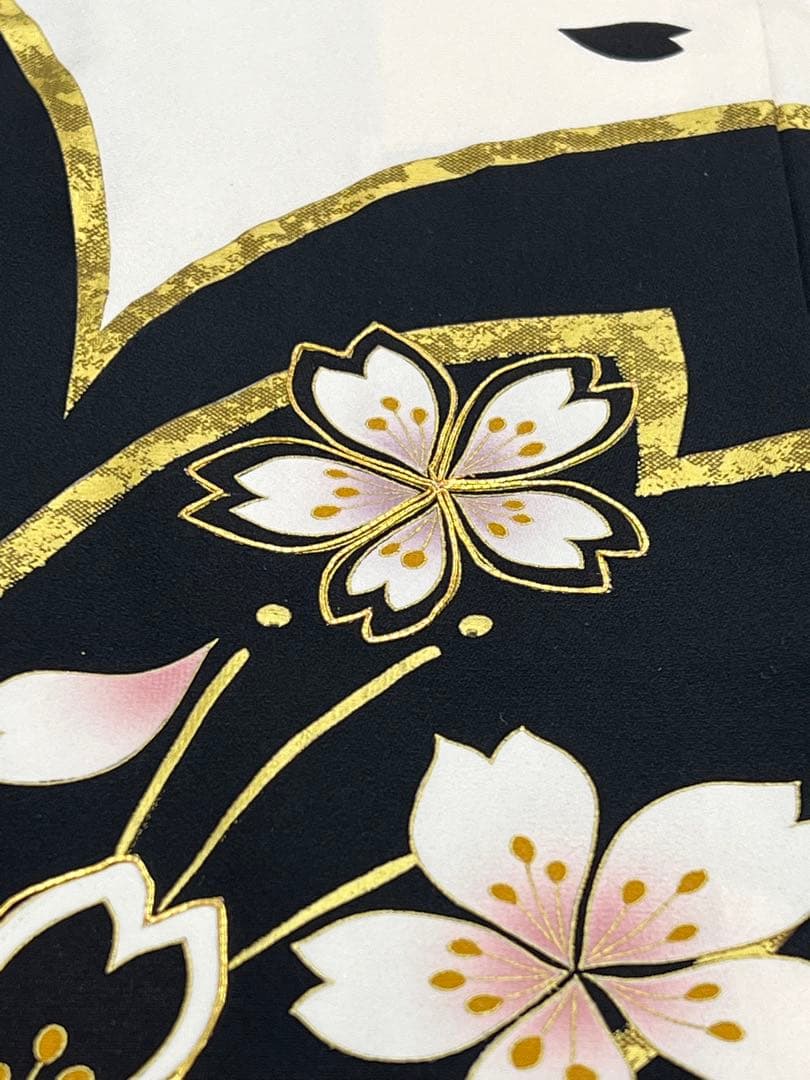 振り袖　フルセット　別誂長襦袢　金彩加工　大柄　刺繍入り　長尺帯締め　831