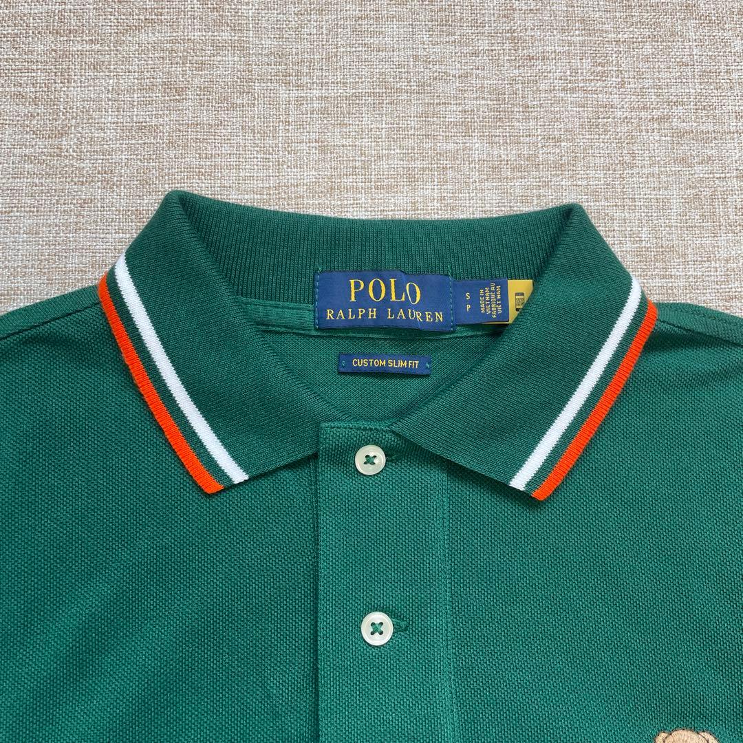 美品 ポロラルフローレン 現行 レディース グリーン ベア ポロシャツ Sサイズ