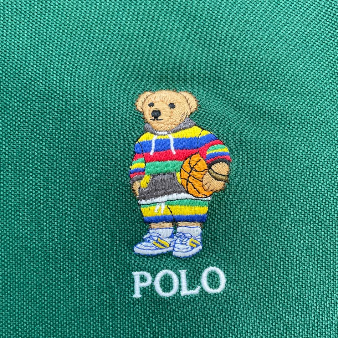 美品 ポロラルフローレン 現行 レディース グリーン ベア ポロシャツ Sサイズ