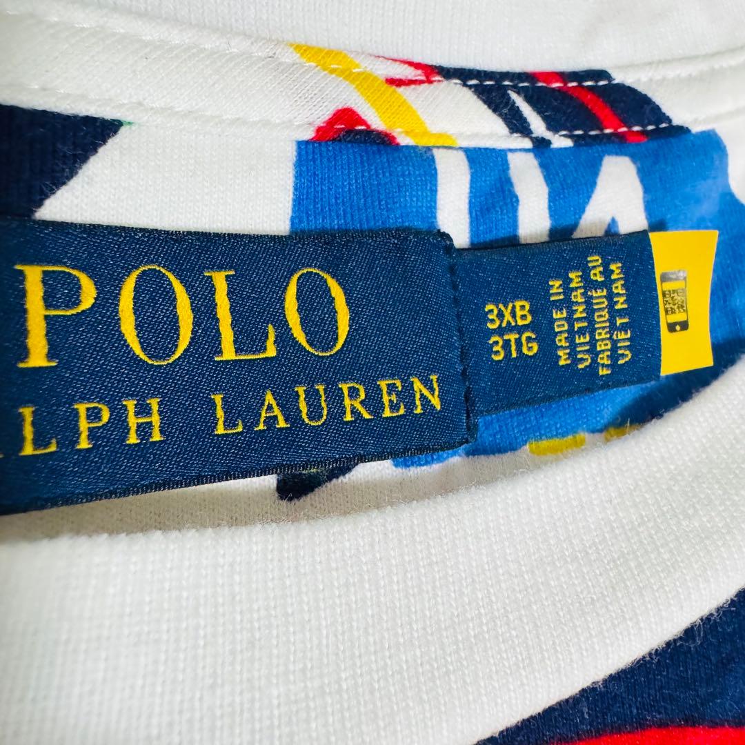 POLO RALPH LAUREN 現行品 ヨット 総柄 Tシャツ 白 3XB