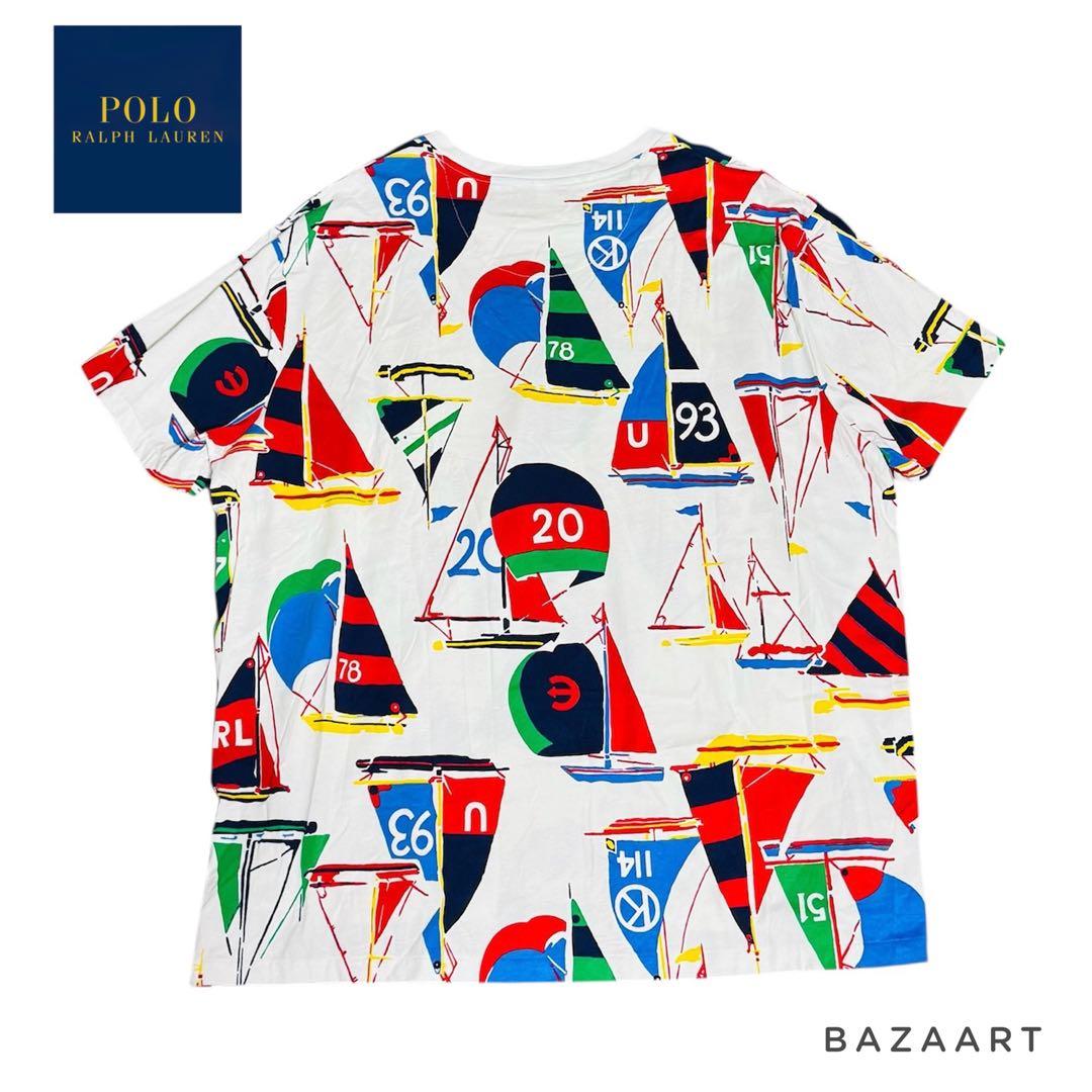 POLO RALPH LAUREN 現行品 ヨット 総柄 Tシャツ 白 3XB