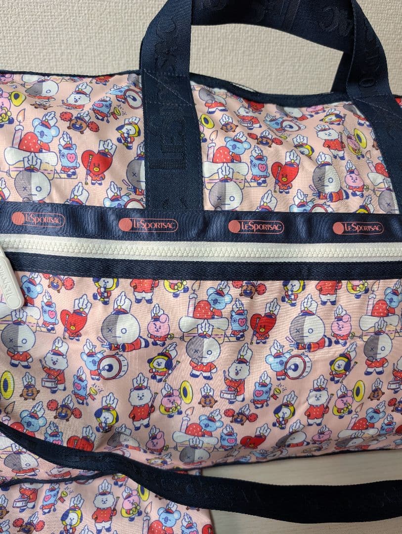 【美品】レスポートサック BT21 ボストンバッグ　BTS ポーチ付きlarge