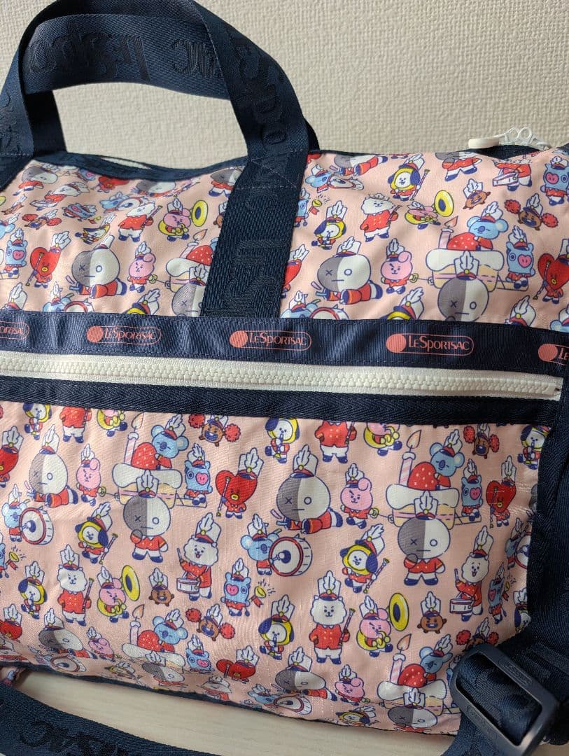 【美品】レスポートサック BT21 ボストンバッグ　BTS ポーチ付きlarge