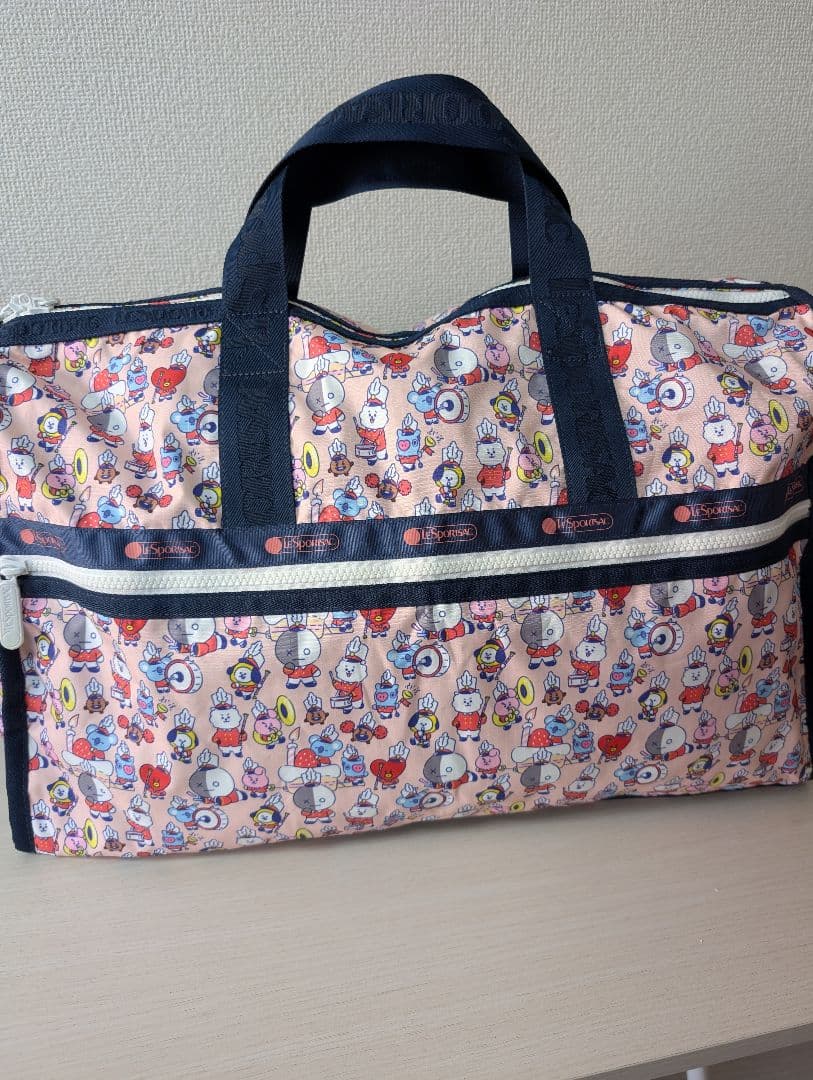 【美品】レスポートサック BT21 ボストンバッグ　BTS ポーチ付きlarge