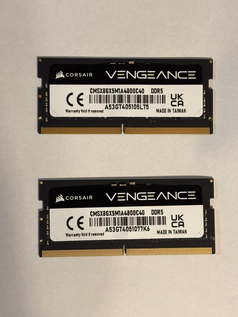 CORSAIR VENGEANCE ノートPC用 DDR5 [8GB×2枚]