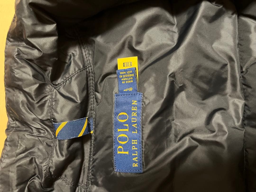 [美品]POLO RALPH LAUREN ブラックダウンベスト Ｌ