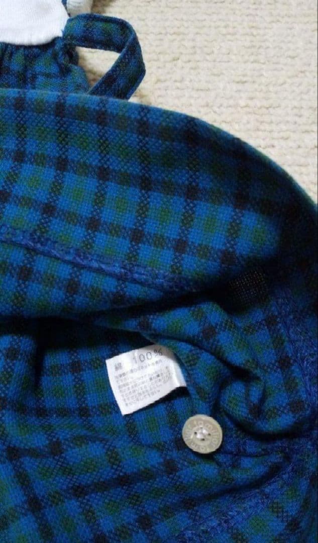 美品 familiar ファミリア 80 チェック 切り替え ワンピース