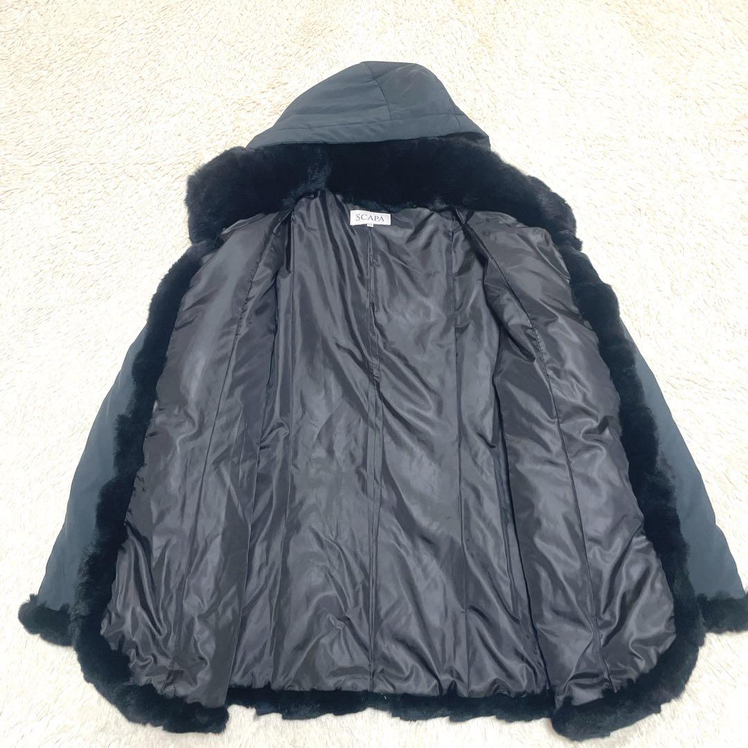 ♡美品♡ SCAPA スキャパ　大きいサイズ44 ダウンコート　Aライン　黒