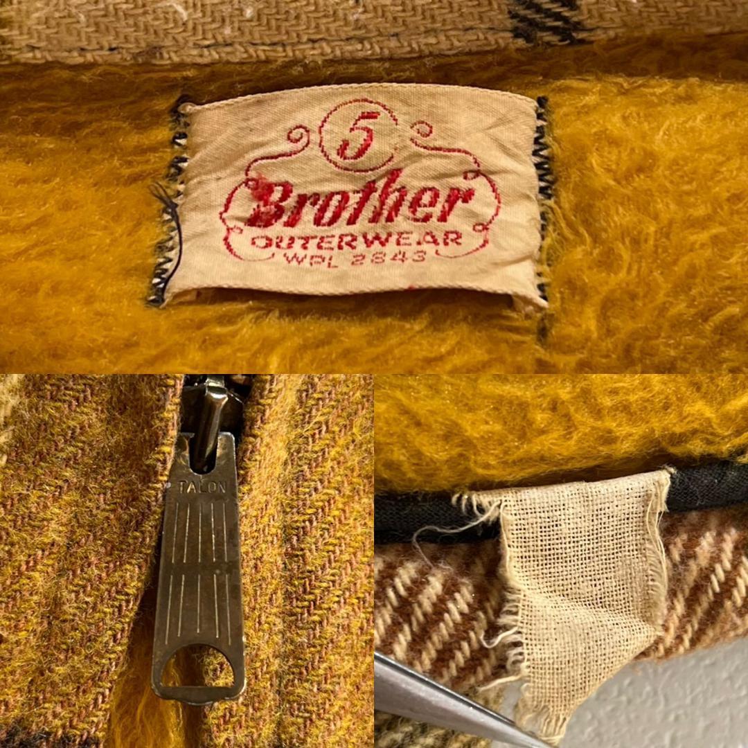 50s　FIVEBROTHER　デカタロン　ZIP　ウール　チェックジャケット