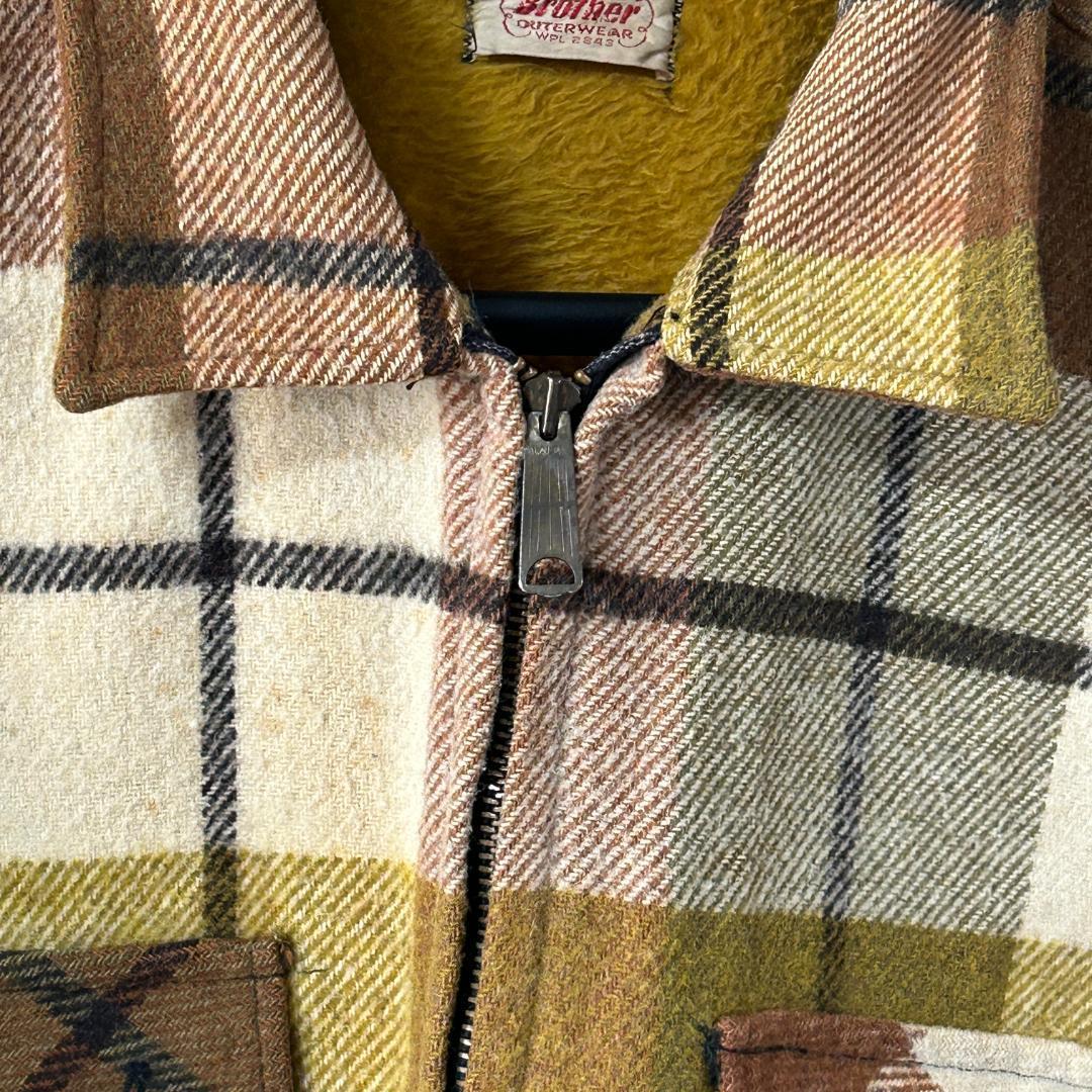 50s　FIVEBROTHER　デカタロン　ZIP　ウール　チェックジャケット